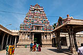 The great Chola temples of Tamil Nadu - The Sri Ranganatha Temple of Srirangam. The gopura of the North entrance to the temple. 